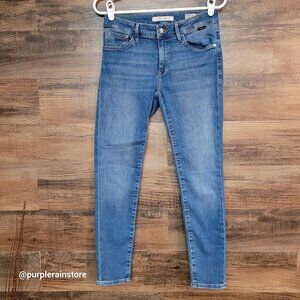 Mavi Jeans 27 Adriana Mid Rise Super Skinny Ankle Stretch Medium Light Wash